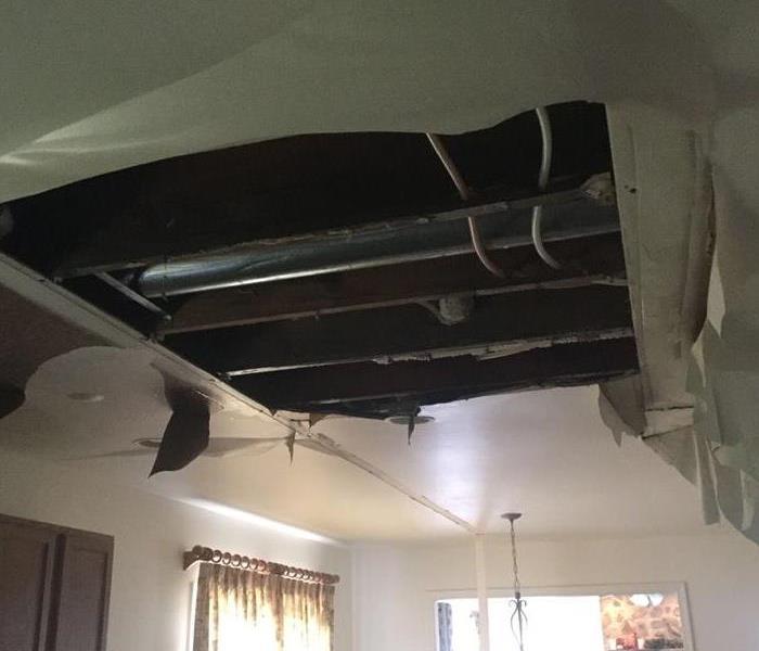 Broken pipe in ceiling