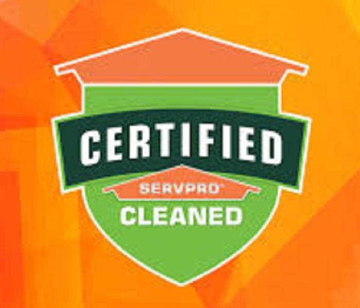 Certified: SERVPRO Cleaned shield sticker